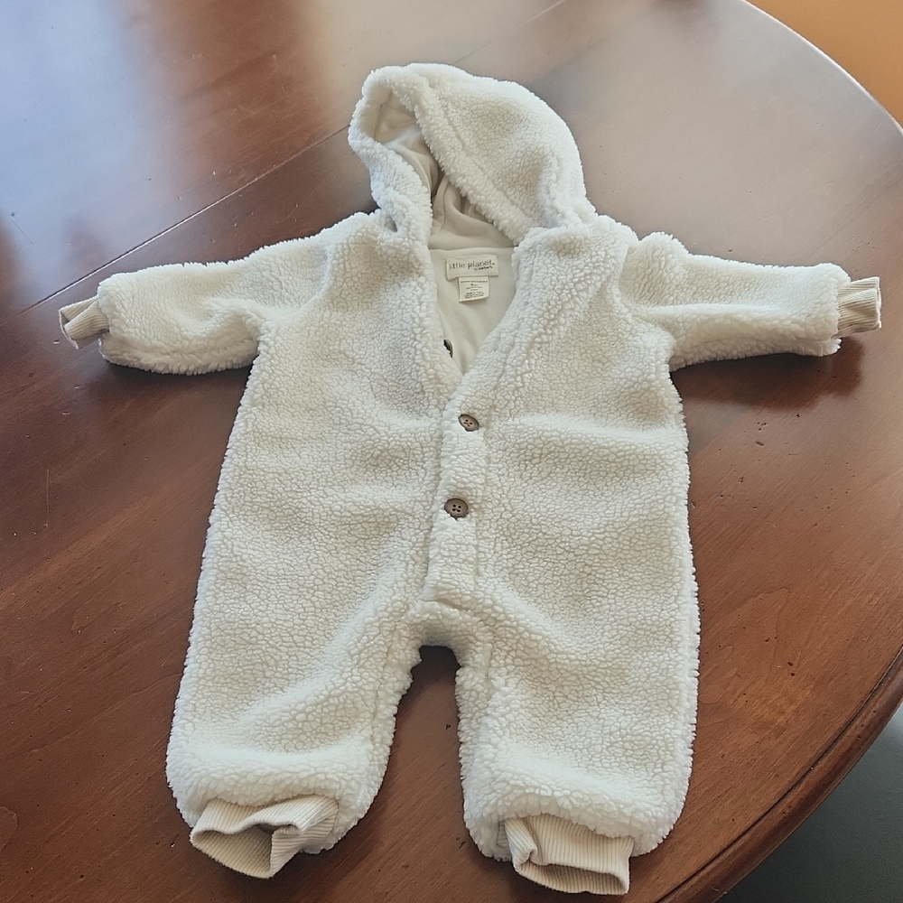 Carters White Sherpa BabyOne Piece Bunting, Hooded